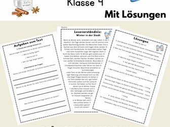 Leseverständnis Winter Klasse 4