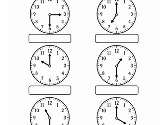 Tell the Time Worksheet: O'Clock and Half Past (Ages 6-8)