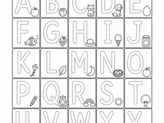 Uppercase Letters A to Z Tracing Worksheet: Alphabet Handwriting