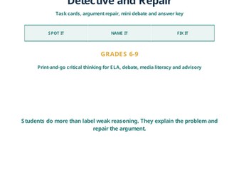 Logical Fallacies Detective & Repair Cards