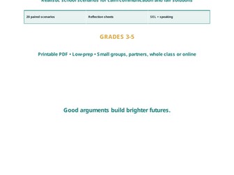Conflict Resolution Role Play Cards | SEL Scenarios Grades 3-5