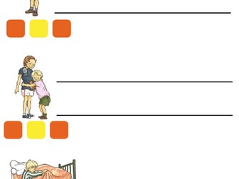 Dogger caption writing.  colourful semantics