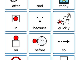 Prepositions, Conjunctions and Adverbials - widigits