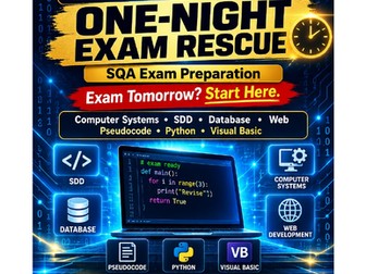 Higher Computing Science One-Night Exam Rescue.