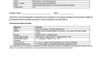 QCE Psychology Unit 3 Data Tests (IA1)