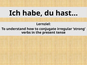 Present Tense Irregular Verbs - GCSE