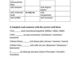 Reflexive Verbs / Familie - GCSE