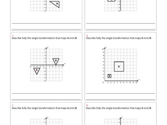 Describing Transformations Worksheet GCSE