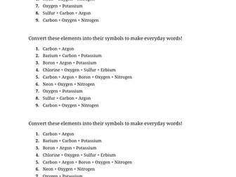 GCSE Chemistry Atomic structure topic: Elements lesson
