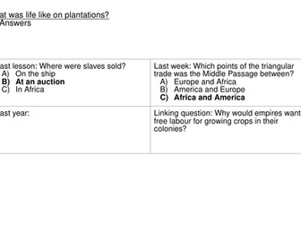 Slave Trade - L5 Life on Plantations