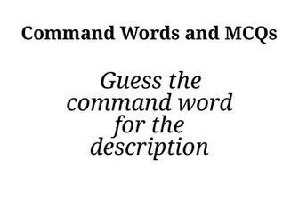 Command words and MCQs IGCSE Science