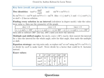 Trigonometric Identities and Equations | 30 Worked Examples | OCR B MEI A-Level Maths