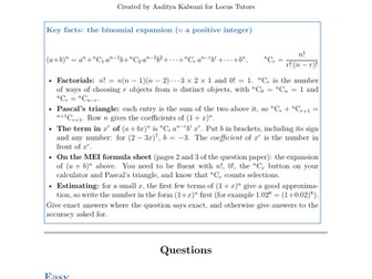 Binomial Expansion | 30 Worked Examples | OCR B MEI A-Level Maths