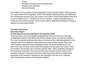 LAST MINUTE REVISION: point by point CRUCIAL knowledge of "AN INSPECTOR CALLS"