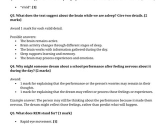 Year 6 Reading Comprehension Week 11 - Reading and Answers