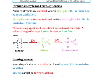 WJEC A level Chemistry 4.4 Aldehydes and Ketones notes