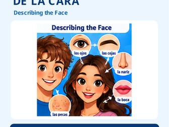 Descripción de la Cara – Spanish Facial Descriptions Workbook | KS2 KS3 | Years 5–7 | A1 Beginners |