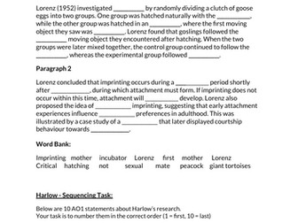 Lorenz and Harlow Animal Studies Activity