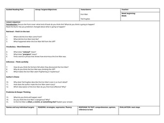 Iron Man Complete Guided Reading Planning