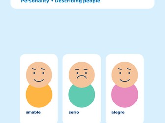 El Carácter – Spanish Personality Adjectives & Grammar Workbook | KS2 KS3 | Years 5–7 | A1 Beginners