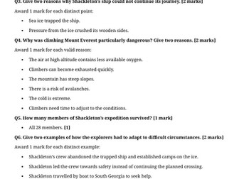 Year 6 Reading Comprehension Week 17 - Reading and Answers
