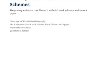 IGCSE Geography Physical Question Bank and Mark Schemes