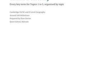 IGCSE Geography Physical Geography Glossary