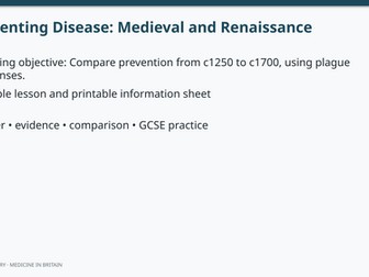 Preventing Disease: Medieval and Renaissance