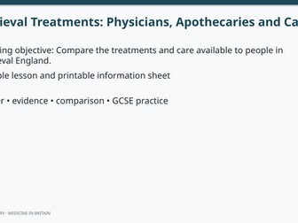 Medieval Treatments: Physicians, Apothecaries and Care