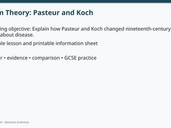 Germ Theory: Pasteur and Koch