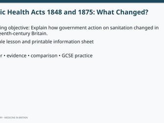 Public Health Acts 1848 and 1875: What Changed?