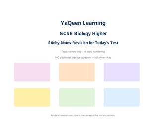 GCSE Biology: Cumulative Practice Tests