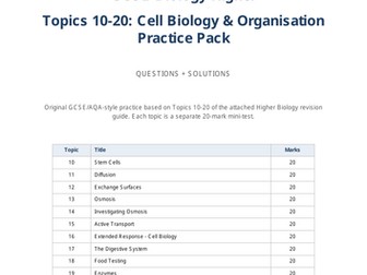 GCSE Biology: Topics 10-20 Questions