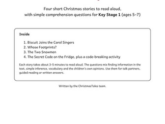 Christmas Story Pack for KS1: four read-aloud stories with comprehension questions
