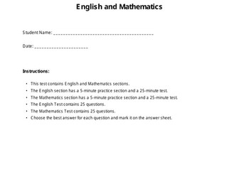 11+ Kent-Style English and Maths Mock