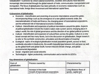 Global Governance AQA Geography Introductory Notes