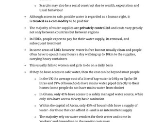 Population and The Environment and Changing Places Case Studies