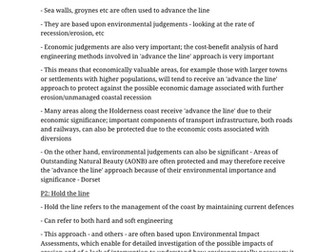 Coastal Landscapes 20-mark Essay Plans
