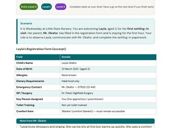Functional Skills English & Maths: Childcare Settling-In Visits | Entry Level 3–Level 2