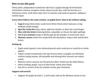 Year 2 Common Exception Words Worksheet for Mornings