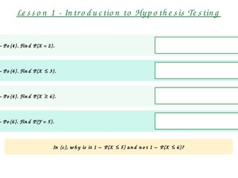 Hypothesis Testing - Poisson Distribution