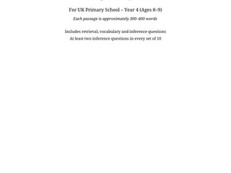 20 Year 4 Reading Comprehensions