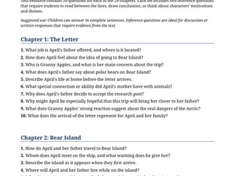 The Last Bear by Hannah Gold Chapter Comprehension Questions