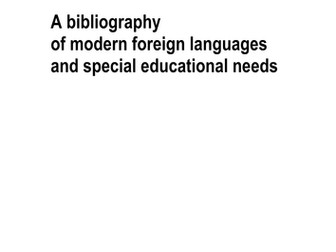 A bibliography of modern foreign languages and special educational needs