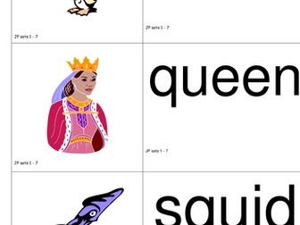 Jolly Phonics words and pictures for sorting (sets 1-7)