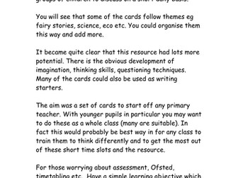 Speaking and listening cards- thinking cards