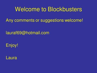 Interactive Blockbuster Game Template - PPT