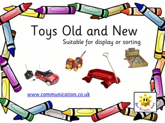 Toys Old and New: Photo cards for sorting or display