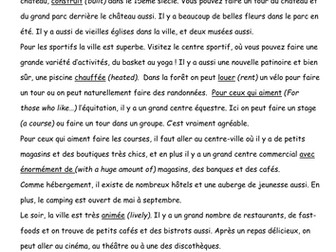 KS4 Reading - Ma Ville