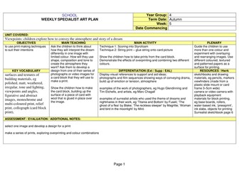 Weekly Plans Year 4 Viewpoints 4a